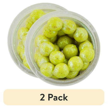 (2 pack) PowerBait Sparkle Power Eggs Floating Magnum Soft Bait Chartreuse with Scales 1103826