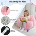 thumbnail image 5 of Lusimo Bean Bag Chair for Kids, Small Lazy Memory Foam Bean Bag Sofa for Bedrooms, Floral Design Couch with Velvet Washable Cover, Lounge Chairs with Pocket for Girls, Boys, Pink, 5 of 11