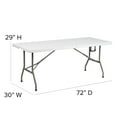 Flash Furniture 6Foot BiFold Granite White Plastic Banquet and Event