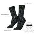 thumbnail image 6 of Honeii Black Glitter Print Adult Socks,Crew Socks,Casual Calf Socks,Daily Wear Socks for Men & Women, Perfect for Sports, Casual and Everyday Use, 6 of 6