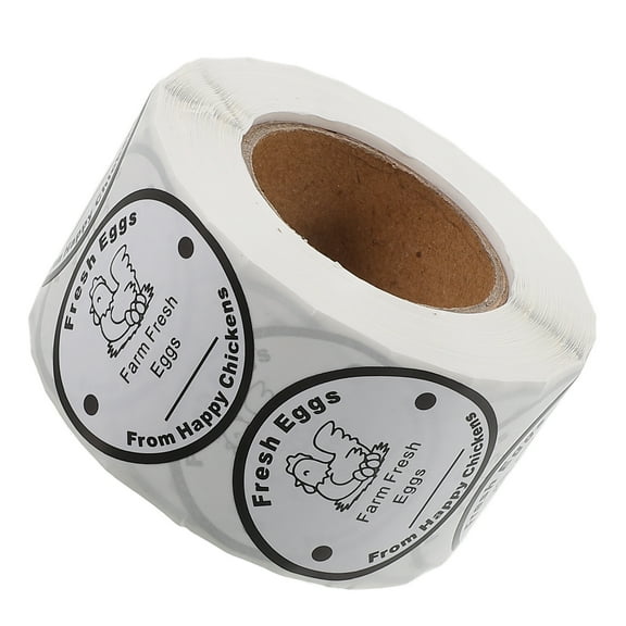 1 Roll Chicken Egg Carton Labels Market Egg Labels Sticker Round Egg Packaging Stickers Fresh Produce Labels for Farm Eggs Market Sale Accessories (1 Roll/500 Sheets)