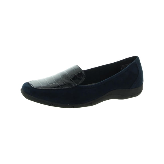Karen Scott Womens Jodi Slip On Suede Flats Navy 8 Medium (B,M)