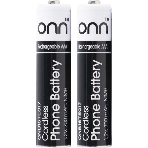 onn. Cordless Phone Battery, 2.4V Aaa Nimh Rechargeable