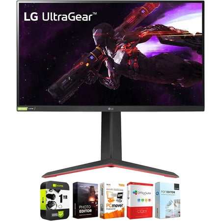 LG 27GP850-B 27 inch Ultragear QHD 2560 x 1440 Nano IPS Gaming Monitor + AMD FreeSync Bundle with Tech Smart USA Elite Suite 18 Standard Editing Software Bundle and 1 Year Extended Protection Plan