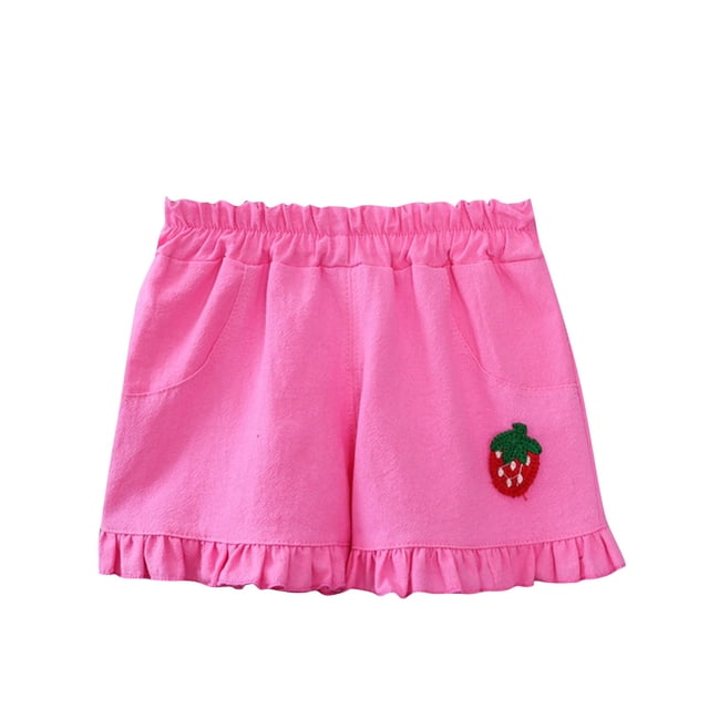 Rbaofujie Baby Little Girls Solid Ruffles Cotton Shorts Pants (0-6 Years)