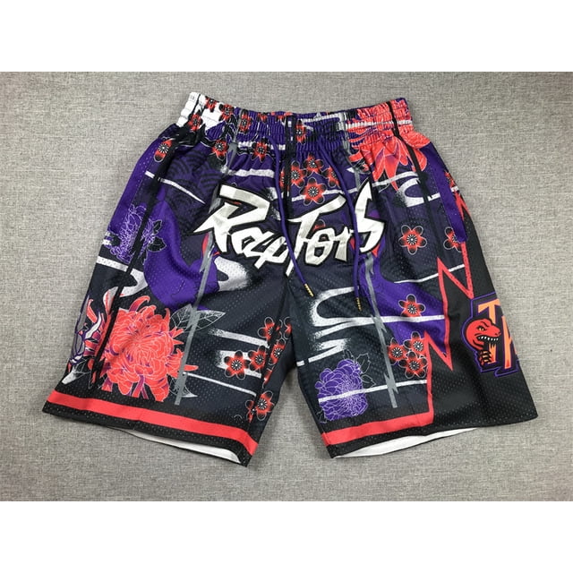 Mcgee'S Raptors Retro Embroidered Zipper Pocket Shorts Basketball Embroidered Shorts
