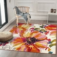 thumbnail image 6 of World Rug Gallery Modern Bright Flowers Non-Slip Area Rug - Multicolored 6'6"x6'6", 6 of 8