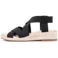 thumbnail image 2 of Women's Platform Wedge Heel Sandals - Comfortable Insole Lightweight Rubber Sole, Open-Toe Adjustable Elastic Strap Casual Summer Sandals, 2 of 7