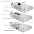 thumbnail image 2 of Awoco 42" All-in-One Ducted Under Cabinet Stainless Steel Range Hood 4 Speeds with Remote Control, 2 of 5