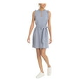 thumbnail image 1 of LONDON TIMES Robe Midi de Soirée Sans Manches à Encolure Bénitier Florale Transparente Bleue pour Femmes 10P, 1 of 4