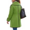thumbnail image 4 of Riecok Womens Pea Coats Long Sleeve Button down Jackets Lapel Collar Overcoat Warm Casual Winter Outerwear L, 4 of 6