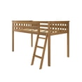 thumbnail image 3 of Max & Lily Twin Loft Bed, Solid Wood Loft Beds with Ladder for Kids, Pecan, 3 of 11