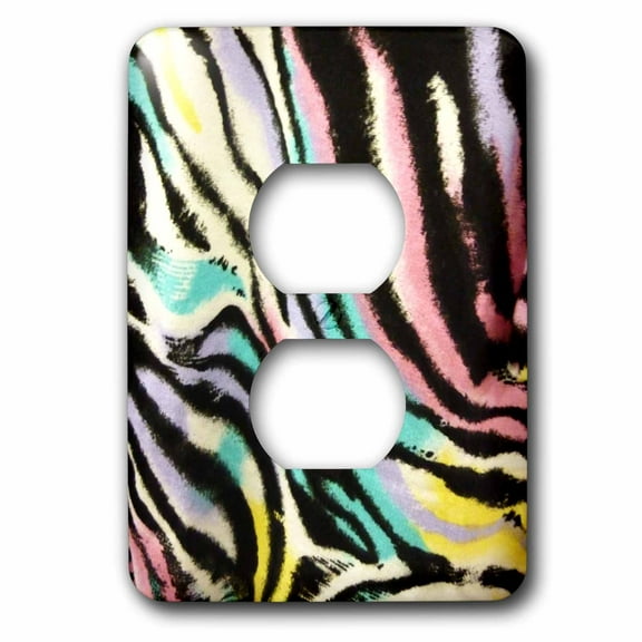 3dRose, Aqua Zebra, 2 plug outlet cover