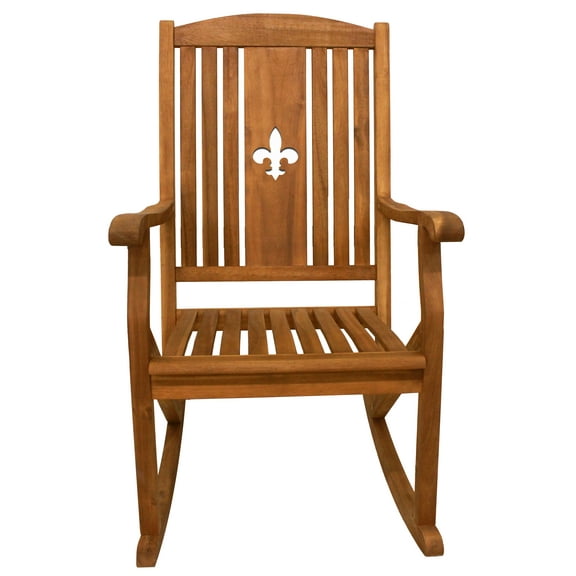 Leigh Country TX 36107 Sequoia Adult Wood Outdoor Rocker with Fleur-De-Lis Cut Out - Brown