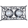 thumbnail image 6 of Gofetch Stainless Steel Pet Food Bowl with Double Diner in Black and Silver, 6 of 6