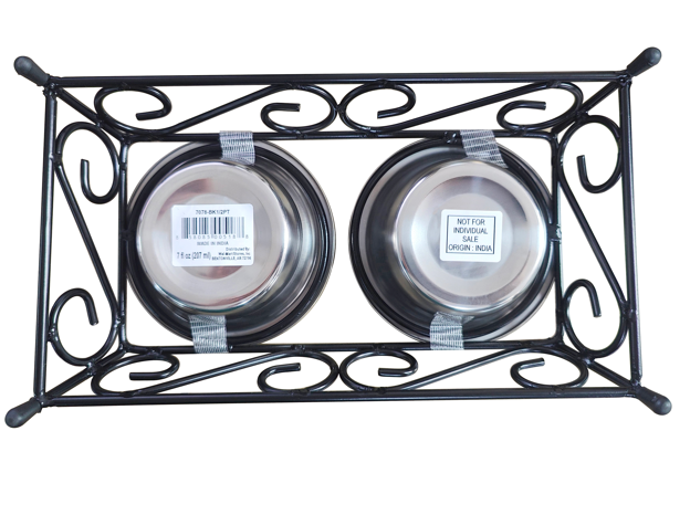 Gofetch Stainless Steel Double Pet Food Bowl Diner photo 6