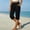 Black, variant on BUIGTTKLOP Capri Pants for Women Split Button Elastic Waist Cotton Linen Capris Drawstring Summer Casual Cropped Trousers with Pockets