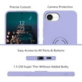 thumbnail image 2 of Compatible with iPhone 16e Case with Ring Kickstand Green, Phone Case for iPhone 16e Silicone Liquid with Soft Microfiber Lining Slim Shockproof Protective Cover (Purple), 2 of 14