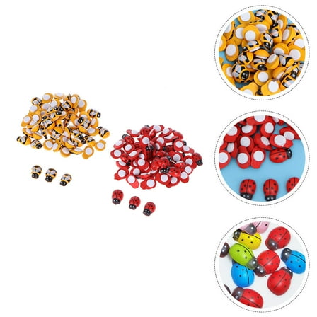 OATIPHO  Assorted Color Wooden Craft Decor for Garden and Desktop 200Pcs