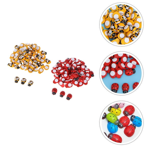 OATIPHO  Assorted Color Wooden Craft Decor for Garden and Desktop 200Pcs