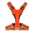 thumbnail image 1 of Chaleco reflectante de alta visibilidad con tiras LED ajustables para seguridad en deportes nocturnos, color naranja y rojo, 1 of 8