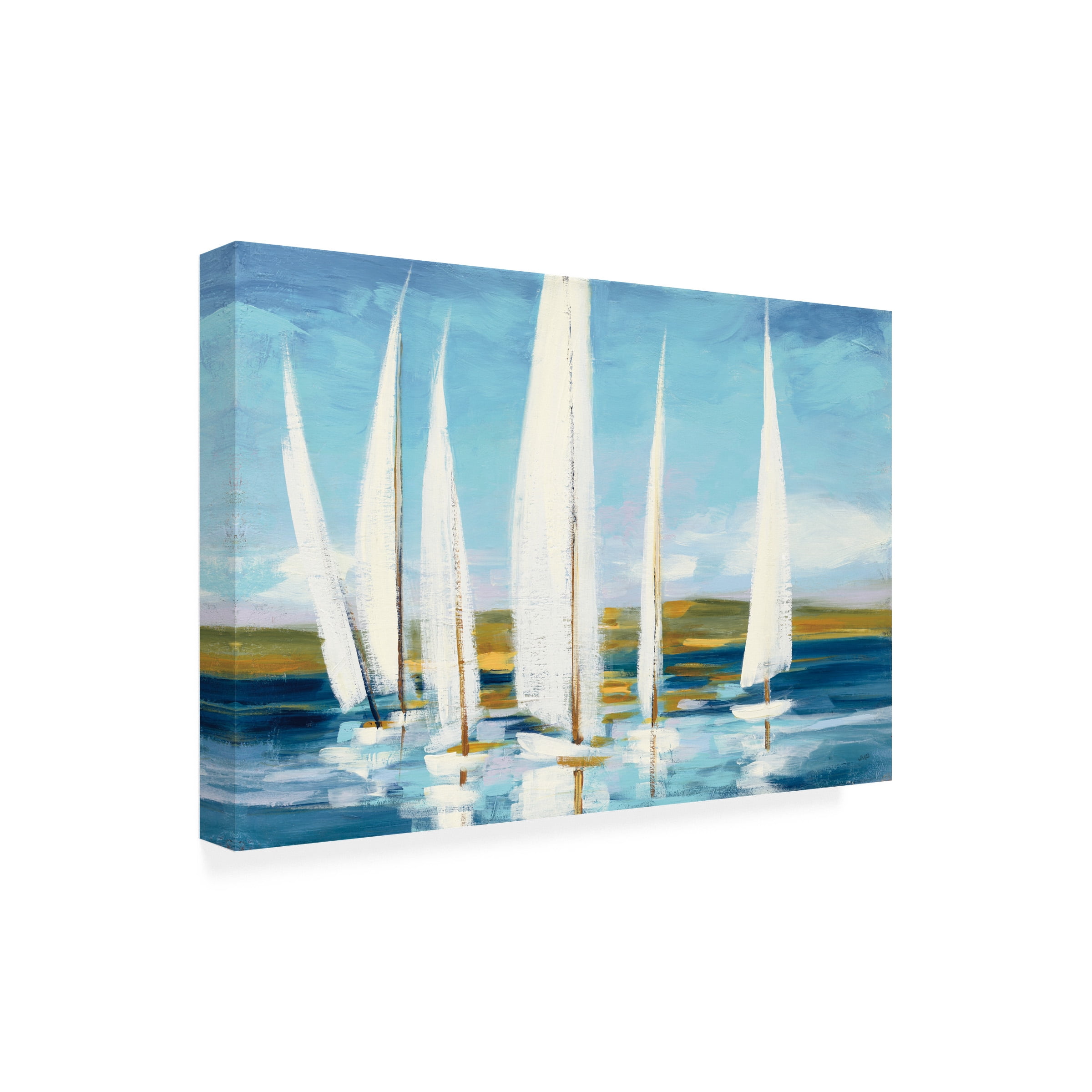 Julia Purinton 'Sails On Horizon' Outdoor Canvas 16x16