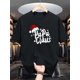 thumbnail image 1 of Christmas Papa Claus Print, Men's Round Crew Neck Short Sleeve Tee, Casual T-Shirt, Casual Comfy Lightweight Top For Summer, Casual Sporty Tee, Comfy Tee, 1 of 5