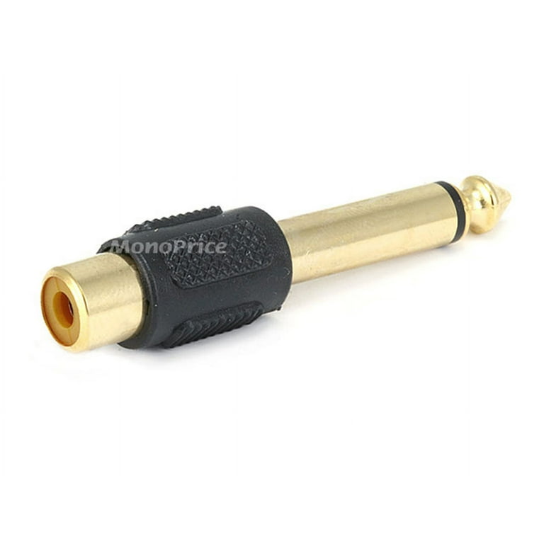 Monoprice 1/4in (6.35mm) TS Mono Plug to RCA Jack Adapter, Gold
