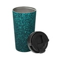 thumbnail image 2 of Lsque Navy blue sparkling Pattern Travel Coffee Mug 16oz: Insulated Coffee Cup with Leakproof Lid, Coffee Tumbler, Reusable Coffee Cups with Seal Lid, 2 of 8