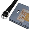thumbnail image 2 of Put Food in Me Hungry Cat Funny Humor Rectangle Leather Luggage Card Suitcase Carry-On ID Tag, 2 of 5