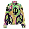 thumbnail image 5 of Jackets for Women Winter Coat Jackets Flannel Stand Collar Jacket(Colorful Peace Signs Pattern,Size:S-4XL), 5 of 7