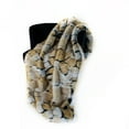 thumbnail image 4 of Plutus 96" x 110" Wild Wolf Plush Handmade Luxury Faux Fur Throw in Taupe, 4 of 4