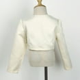 thumbnail image 3 of Aislor Kids Girls Long Sleeves Short Bolero Flower Girl Shrug Cardigan Wedding Prom Pageant Cover Up Sweater, 3 of 7