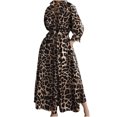 thumbnail image 2 of Sakmal Vacation Womens Dresses Long Long Sleeve Shirt Dress Yellow Leopard Print Dresses S-5XL, 2 of 5