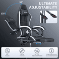 thumbnail image 6 of Seenda Massage Gaming Chair, Fabric Office Chair Ergonomic Desk Chair, Video Game Chair with Footrest and Massage Lumbar Support, High Back Computer Office Chair with Headrest, 275Lbs, Black, 6 of 13