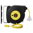 thumbnail image 2 of Retractable Extension Cord Reel 50FT, 14AWG 3-Outlet Power Cord, Heavy Duty SJTOW, 15A/1875W, 2 of 11