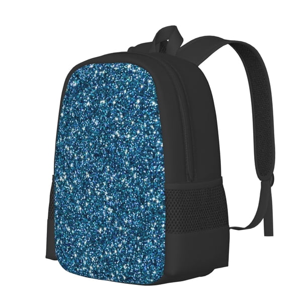 Fotbe Blue Glitter Mochila para Hombre y Mujer - Tela Oxford 600D Resistente - Mochila Impermeable de Gran Capacidad para Escuela, Viajes y Senderismo