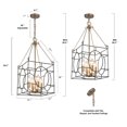 thumbnail image 4 of Alestair Modern Geometric Cage Chandelier Black and Gold Candle Pendant Ceiling Lights - Black and Gold - D11" x H24.5", 4 of 5