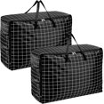 thumbnail image 1 of 2 Pcs 105L Large Storage Bag, Extra Large Storage Box with Zips for Moving House Storage Clothes Bedding Duvet QuiltMoisture Proof, 1 of 4