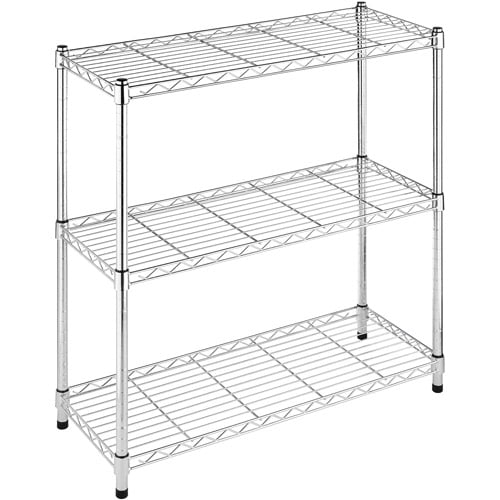 Whitmor Supreme Small 3 Tier Shelving Adjustable Chrome Com