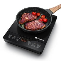 Sunmaki Portable Induction Cooktop 1800W Electric Stove Single Burner hot plate for Cooking with Button Touch-Update