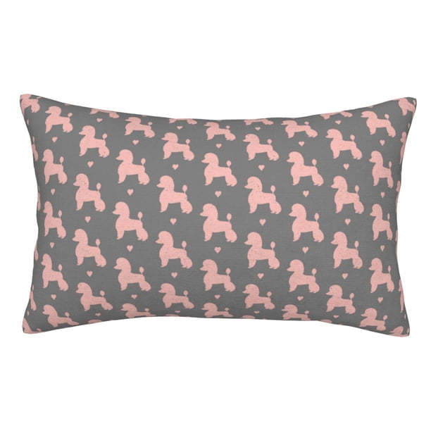 Fotbe Poodle Dog Funda de Almohada Decorativa Estilo Occidental, Lujo en Algodón, Fundas para Almohadas King, Cojín Estampado para Decoración del Hogar-16"x24"