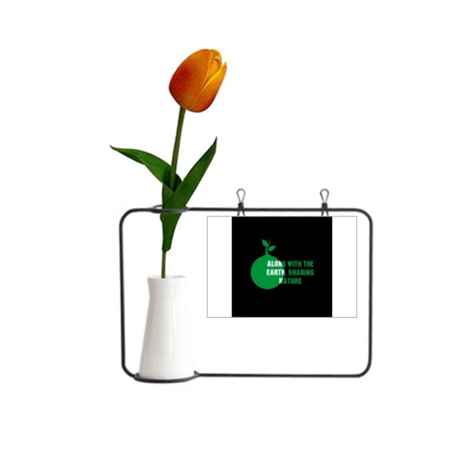 Junto con la tierra, compartir la naturaleza Tarjeta de jarrón artificial de tulipanes