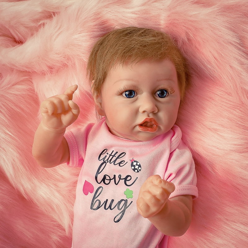 Details about   Full Body Silicone Realistic Reborn Baby Doll Girl With Painted Hair Preemie New 