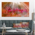 thumbnail image 1 of Sunlight Over Small Red Flowers - Large Floral Canvas Artwork, 1 of 3