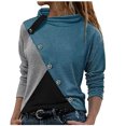 thumbnail image 1 of Moda mujer casual manga larga o-cuello patchwork señoras tops sudaderas Fridja  fhghd985, 1 of 5