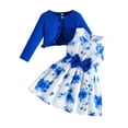 thumbnail image 2 of Tiijoy Girls Outfits Bow Floral Sleeveless Dress with Ruffle Cardigan Jacket, Sizes 2-8, 2 of 8