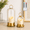 Vintage, variant on Hurricane Candle Holder Set of 2 with Glass Dome and LED Timer Candles, Metal Lantern Decor for Indoor Outdoor Table Centerpiece, Black, 12” & 7.5”