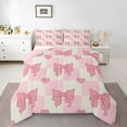 thumbnail image 2 of Erosebridal Kawaii Bow Tie Bedding Sets with Comforter, Pink Buffalo Duvet Insert, Cartoon Heart Decor, Reversible 2-Piece, 2 of 7