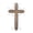 Brown Carved Cross Solid Cross Asymmetrical 15" x 1" x 24", variant on DecMode Brown Mango Wood Carved Cross Biblical Wall Decor
